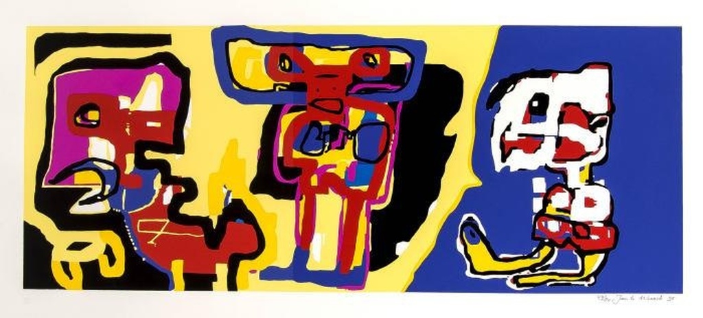 Jan te Wierik 1995 ,lithografie op papier ( 49/80), fantasievoorstelling 93x37 verkocht voor € 125!