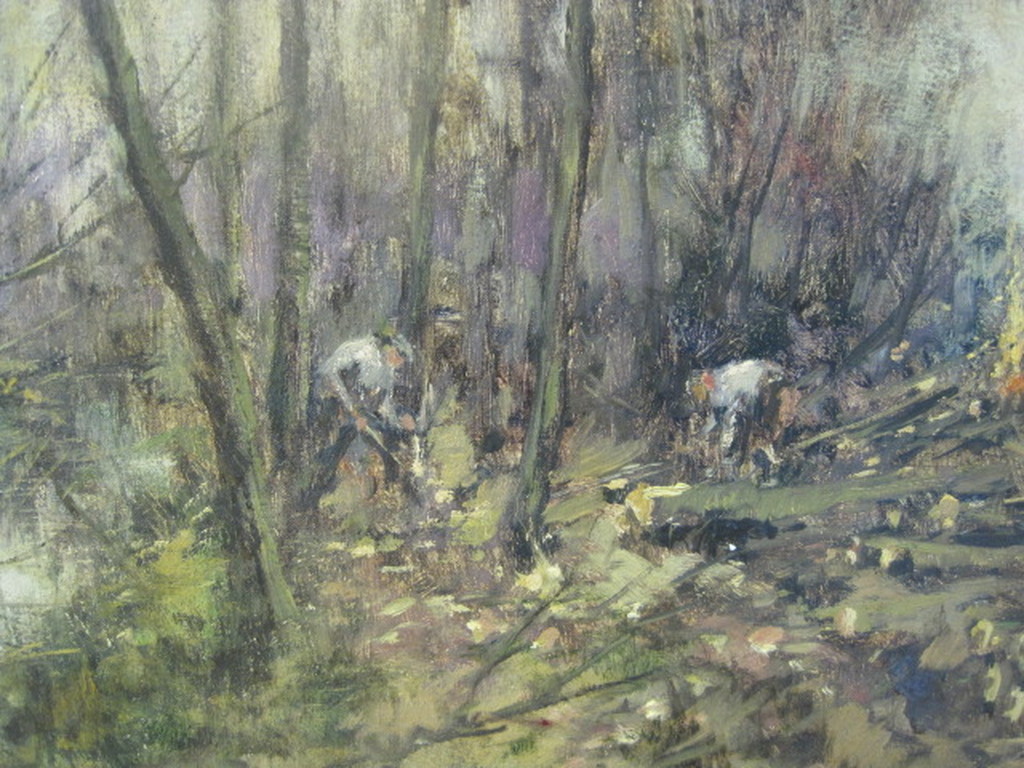 Theod. v. Oorschot 1910-1989 Brabant Meierij landschap met houtvesters 1948 kopen? Bied vanaf 60!