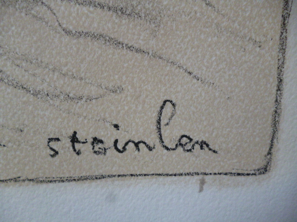 T.A. Steinlen - litho - Soldaat, ploegende boer en man met stok en tak met blad kopen? Bied vanaf 80!