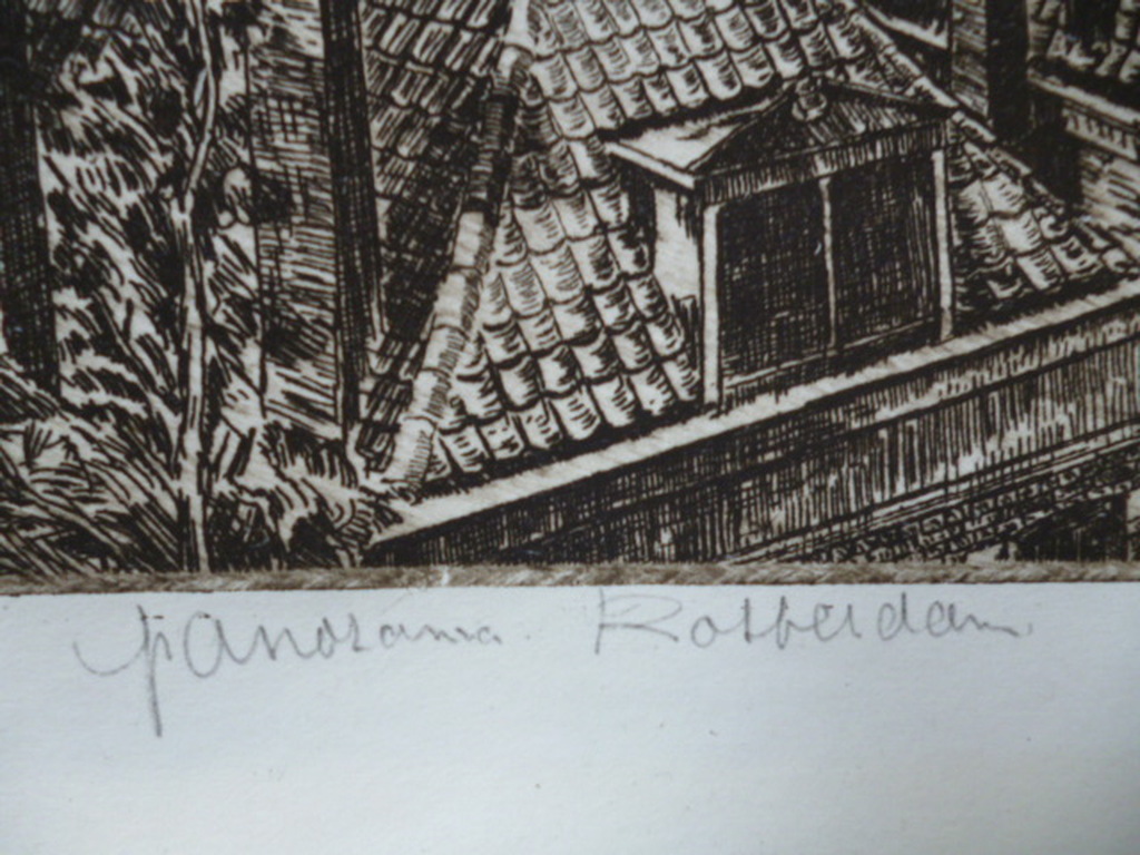 Frans de Groen - ets - Panorama Rotterdam kopen? Bied vanaf 35!