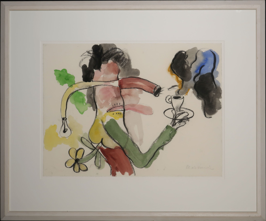 Anton Martineau: Gouache, Z.T. Kopje koffie - Ingelijst (Groot) kopen? Bied vanaf 100!