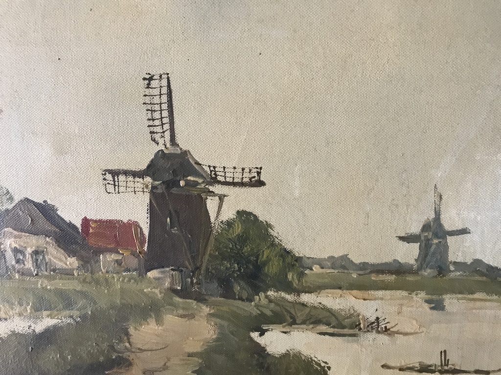 Jan Kelderman ( 1914 - 1994 ) - Molengezicht - Olieverf op doek kopen? Bied vanaf 65!