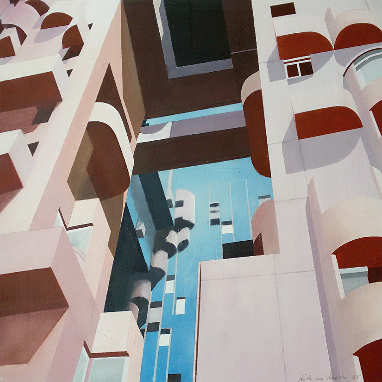 Rits van Kooten -  Walden 7, gemengde techniek op papier (ingelijst) kopen? Bied vanaf 195!