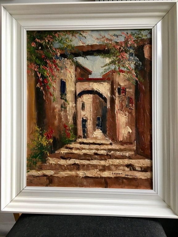 Jan Kelderman - Jan Keldreman (1914 - 1990) - Luzern - olieverf op doek - in nette lijst verkocht voor € 35!