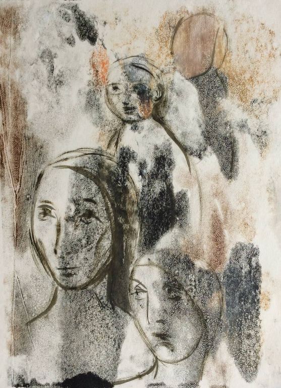 Irene Joffroy - groepsportret - olieverf op papier kopen? Bied vanaf 59!