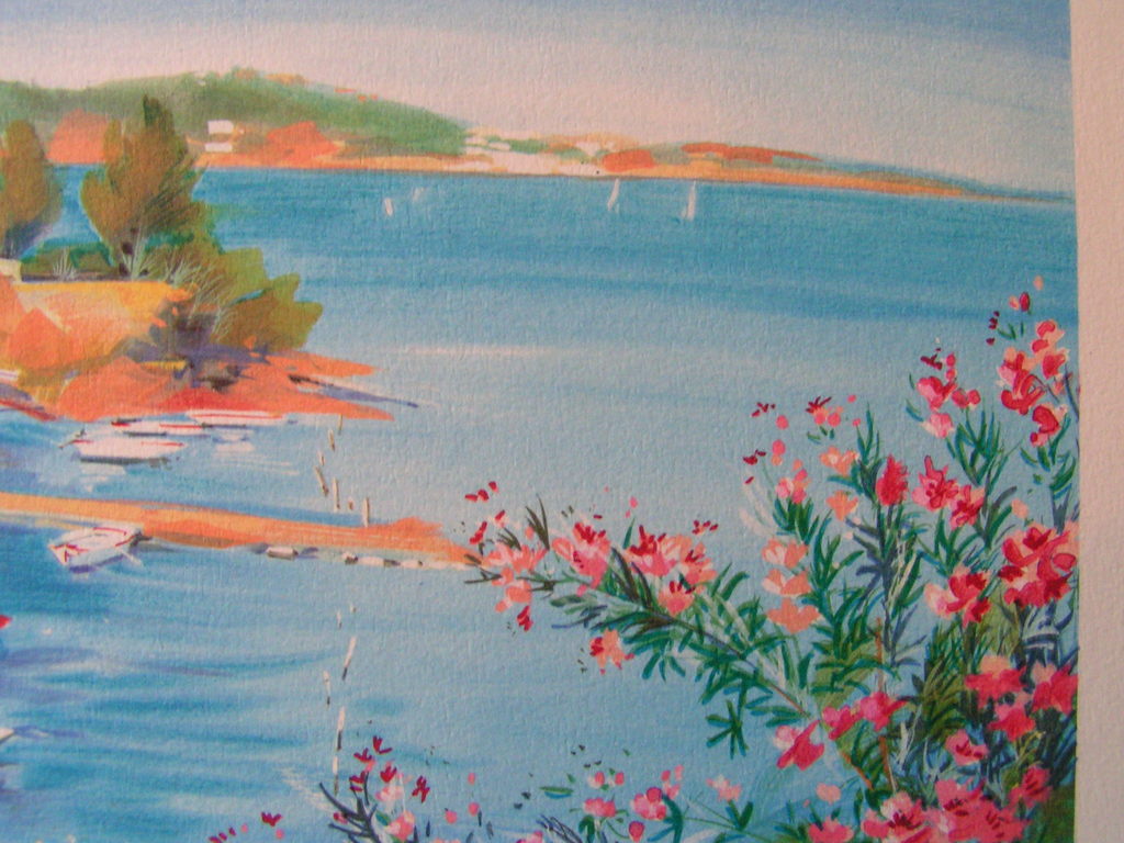 Ella Fort "De Zuid Franse kust met een haventje" - Litho 146/390 en gesineerd kopen? Bied vanaf 15!