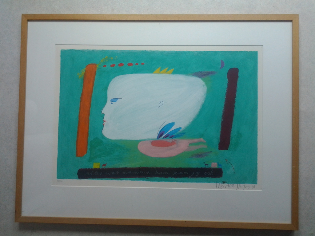 Wouter Stips, Groot ingelijst litho   kopen? Bied vanaf 80!