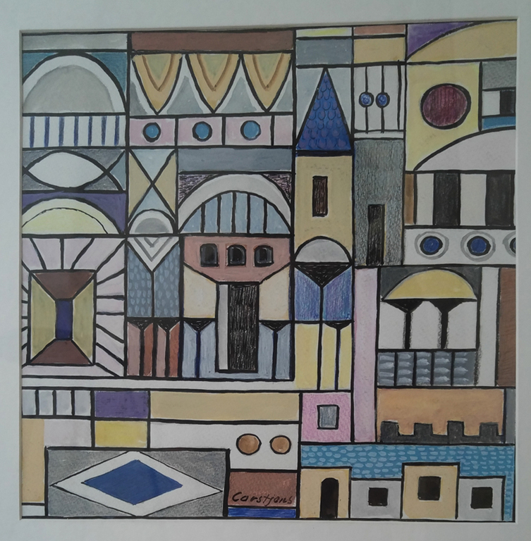 Toine Corstjens - Gouache - Binnenstad kopen? Bied vanaf 125!