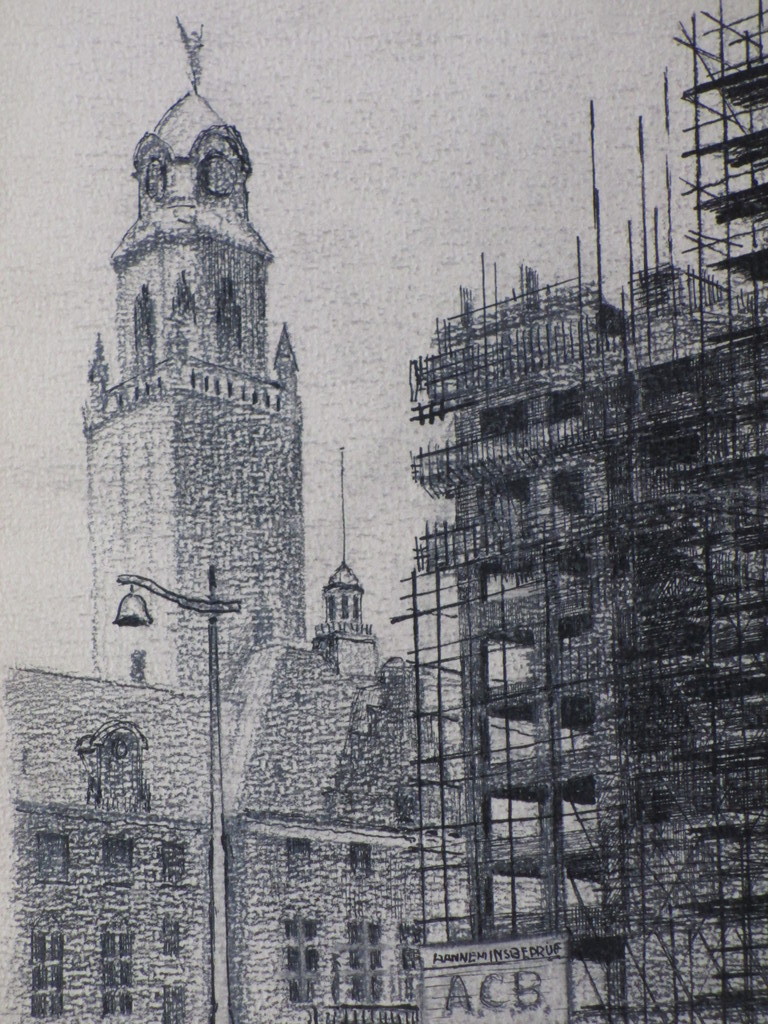 Krijn van Dijke, Nieuwbouw Coolsingel Rotterdam, Lijntekening 1956 kopen? Bied vanaf 40!