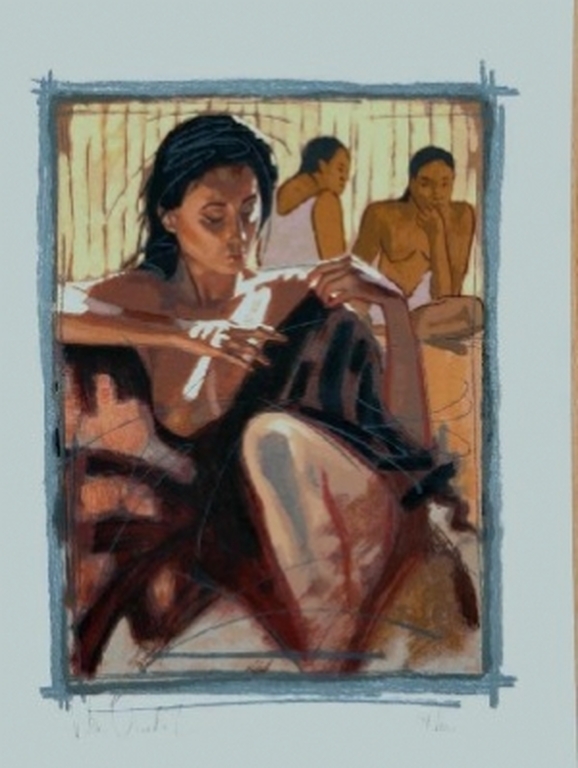 NICO VRIELINK   Zeefdruk   CONFRONTATIE MET GAUGUIN I  Handgesigneerd kopen? Bied vanaf 125!