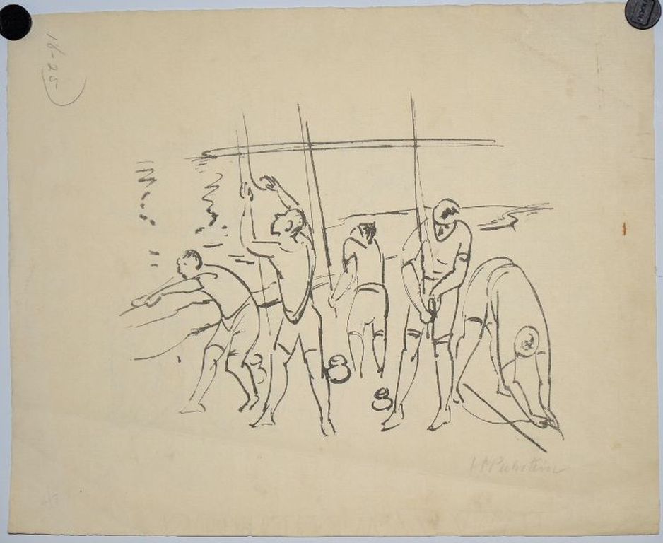 Max Pechstein: Litho, Vissers verkocht voor € 110!
