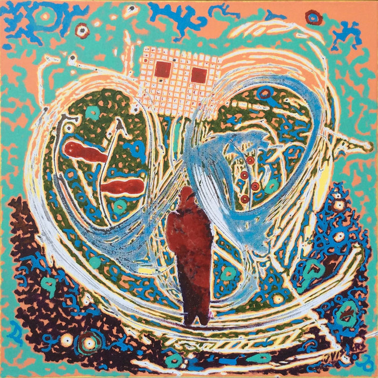 Jack Vissers - acryl op doek - Der Mann ohne Eigenschaften - verkocht voor € 150!