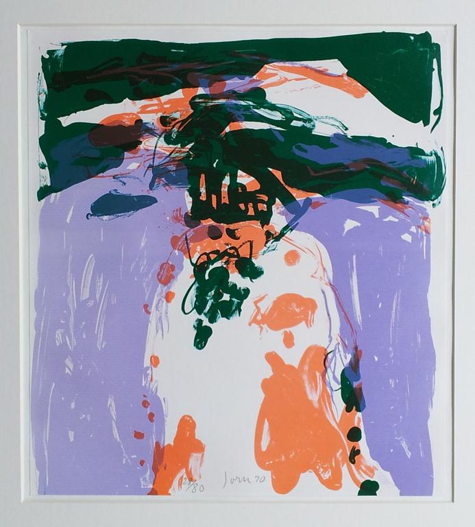 Asger Jorn, kleurenlitho uit 1970, S/N nieuw ingelijst verkocht voor € 575!