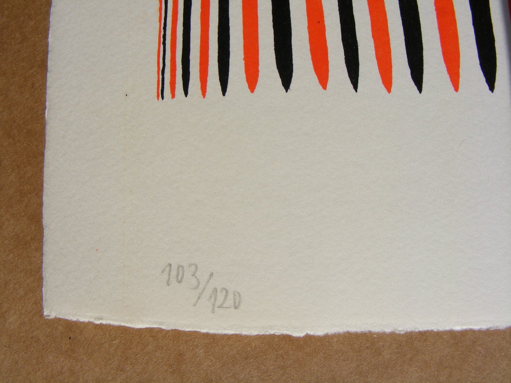 Gerhard Wendland, kleurenlithografie, "3 Kreise Schwarz-Rot", 1967 kopen? Bied vanaf 90!