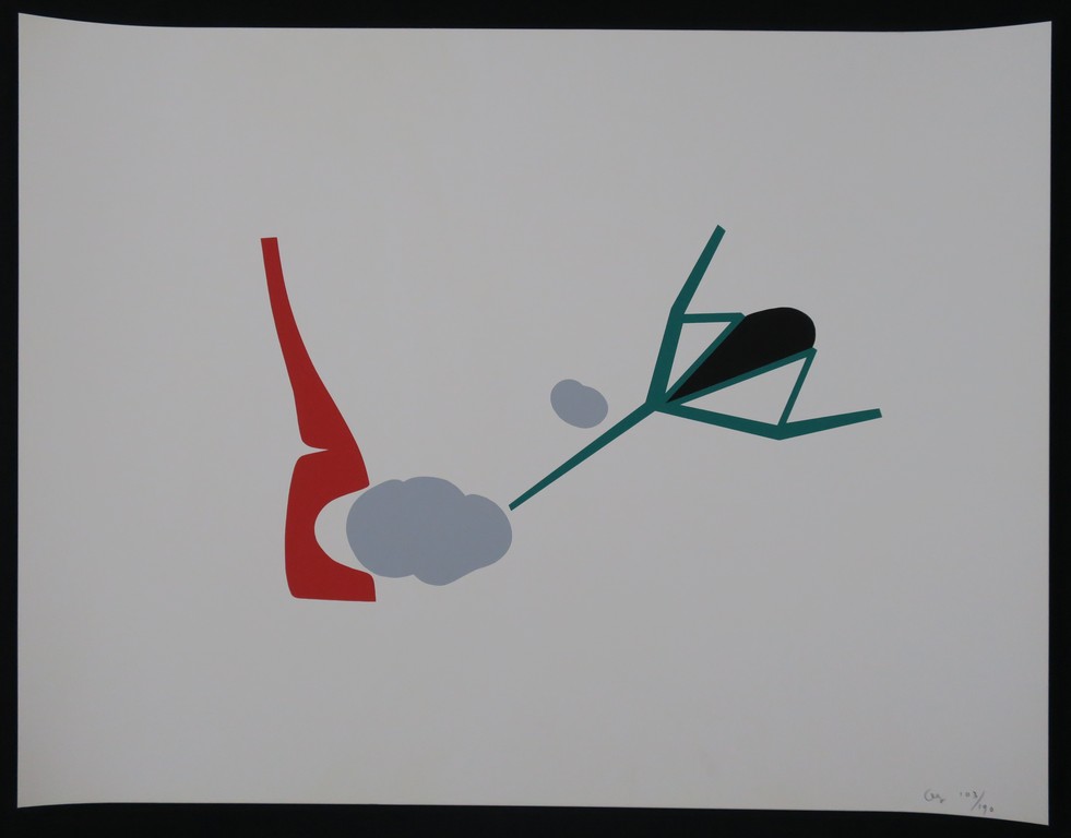 Tjeng Sit Oey: Zeefdruk, Compositie verkocht voor € 72!