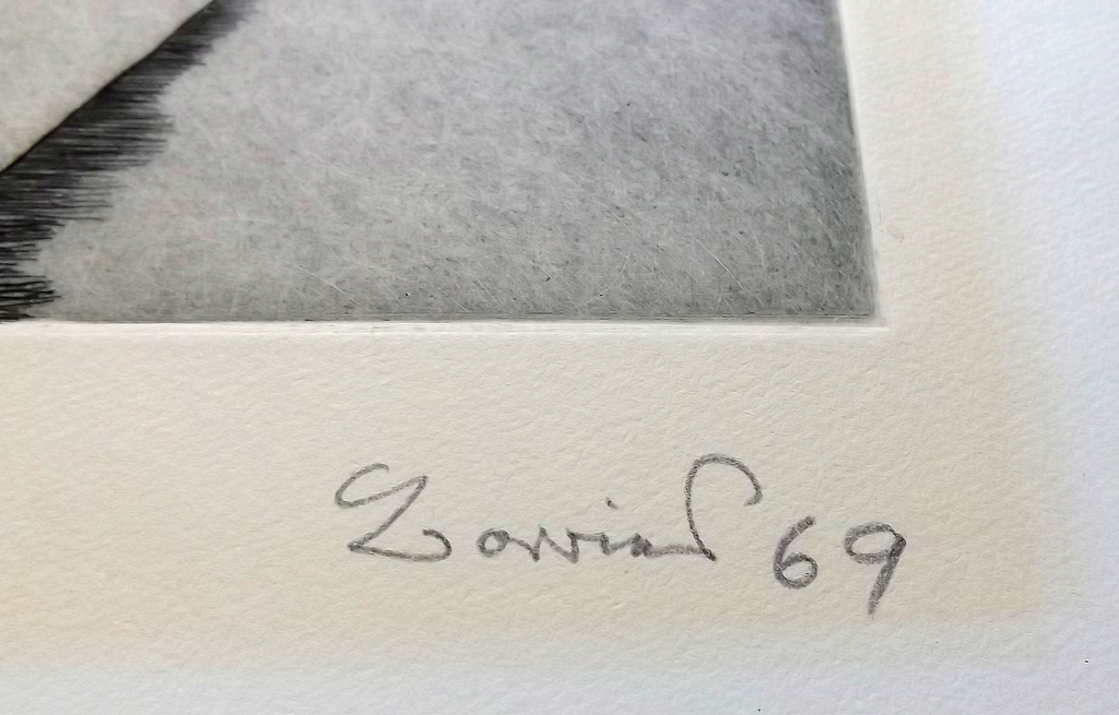 onkende kunstenaar - gesigneerde ets uit 1969 kopen? Bied vanaf 1!