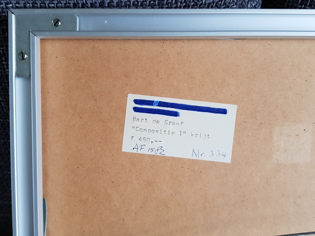 Bart de Graaf (1946) - Ingelijste Krijttekening, Compositie  kopen? Bied vanaf 1!