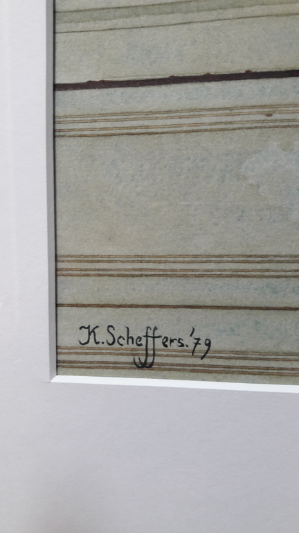 Karen Scheffers , kasttaferrel gesigneerd, aquarel/ papier  kopen? Bied vanaf 25!