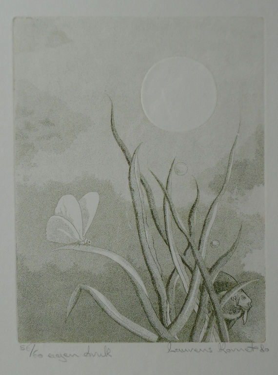 Ets met blinddruk van Laurens Kornet - Twee werelden kopen? Bied vanaf 10!