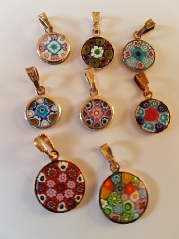 Lot 8 murrine veneziane zilver 925 en goud 18 kt kopen? Bied vanaf 40!