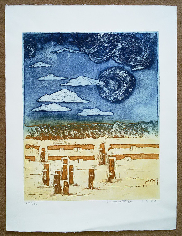 Jan Montyn - Summerlandscape of happiness II, aquatint ets kopen? Bied vanaf 175!