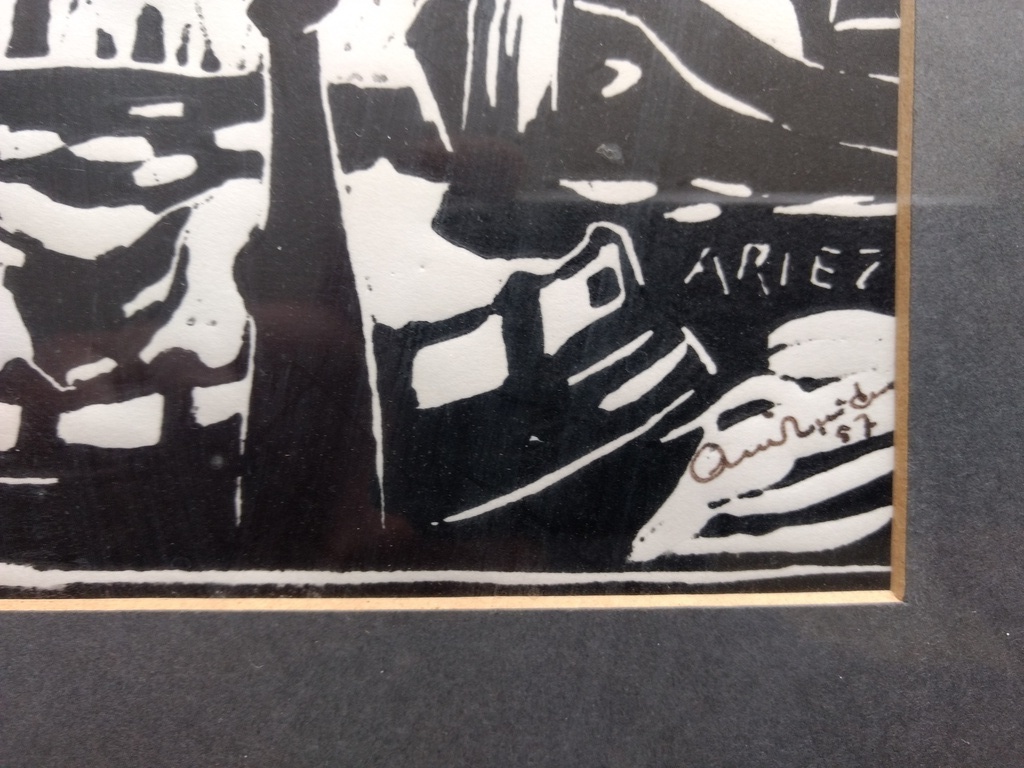 Arie Zuidersma: linosnede op papier kopen? Bied vanaf 150!