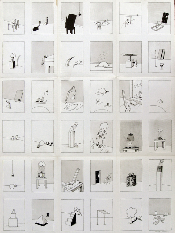 Jeroen Henneman - TEKENINGEN - gevouwen catalogus/poster - 1970 kopen? Bied vanaf 5!