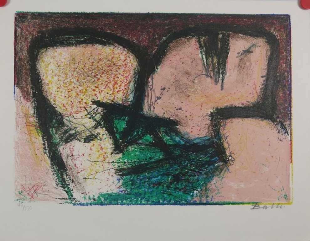 Mogens Balle: Kleurenlitho, Twee figuren kopen? Bied vanaf 70!