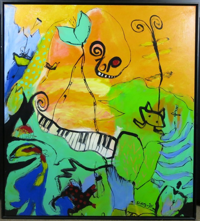 Miriam Slaats: Acryl op doek, Yes... You are the top - Ingelijst (groot!) verkocht voor € 650!