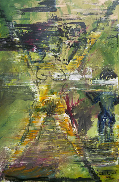 Peter Klashorst - Naakt / Surprise, olieverf op board (ingelijst) kopen? Bied vanaf 1!