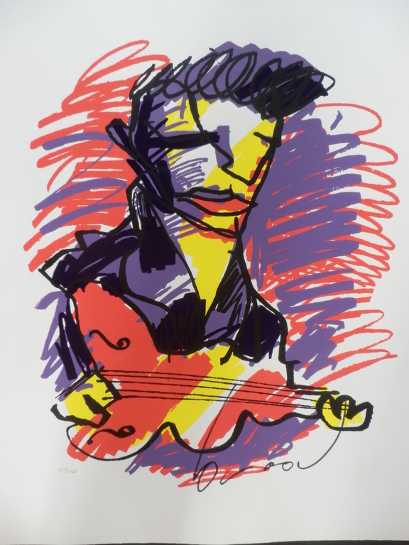 HERMAN BROOD Grote HANDGESIGNEERDE Zeefdruk ELVIS kopen? Bied vanaf 155!