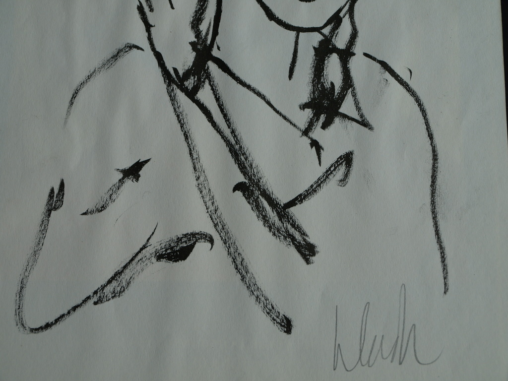 Peter Klashorst : Tekening / schets – Portret vrouw – gesigneerd  kopen? Bied vanaf 1!