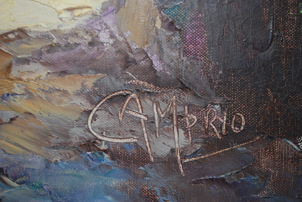 Camprio - Schilderij Italiaanse baai kopen? Bied vanaf 60!