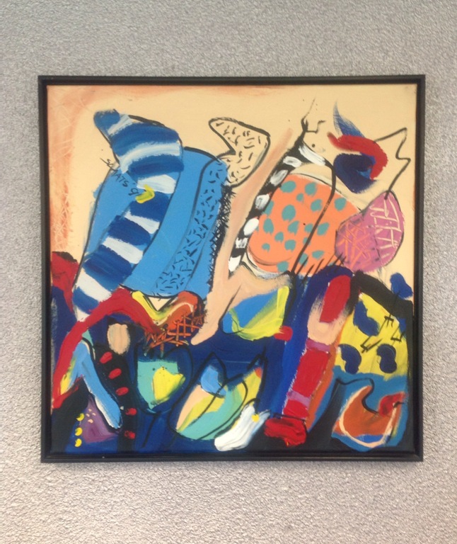 Miriam Slaats, Acryl op doek, " Het levende land " ,  gesigneerd: Slaats '91 verkocht voor € 350!