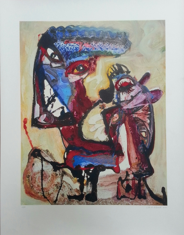 Jan te Wierik, zeefdruk " Fantasie figuren" verkocht voor € 120!