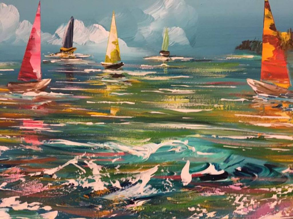 Gena -rough sea - 2015 - Acrylverf op doek kopen? Bied vanaf 100!