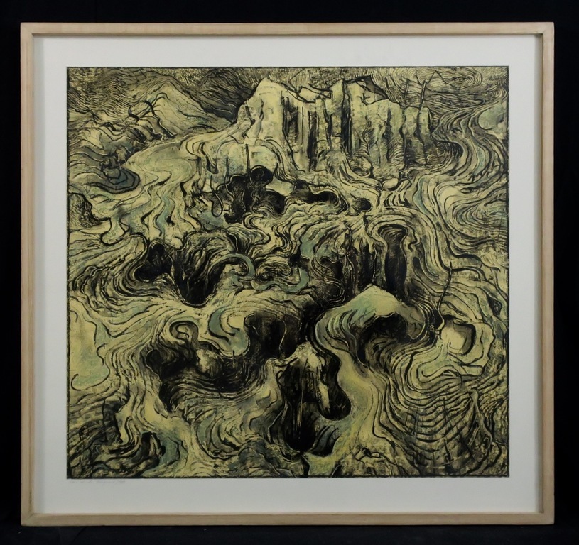 Hans van den Boogaard: Gemengde techniek op papier, Zonder titel - Ingelijst kopen? Bied vanaf 100!