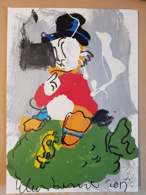 Peter Klashorst - origineel werk - serie Dagobert Duck kopen? Bied vanaf 75!