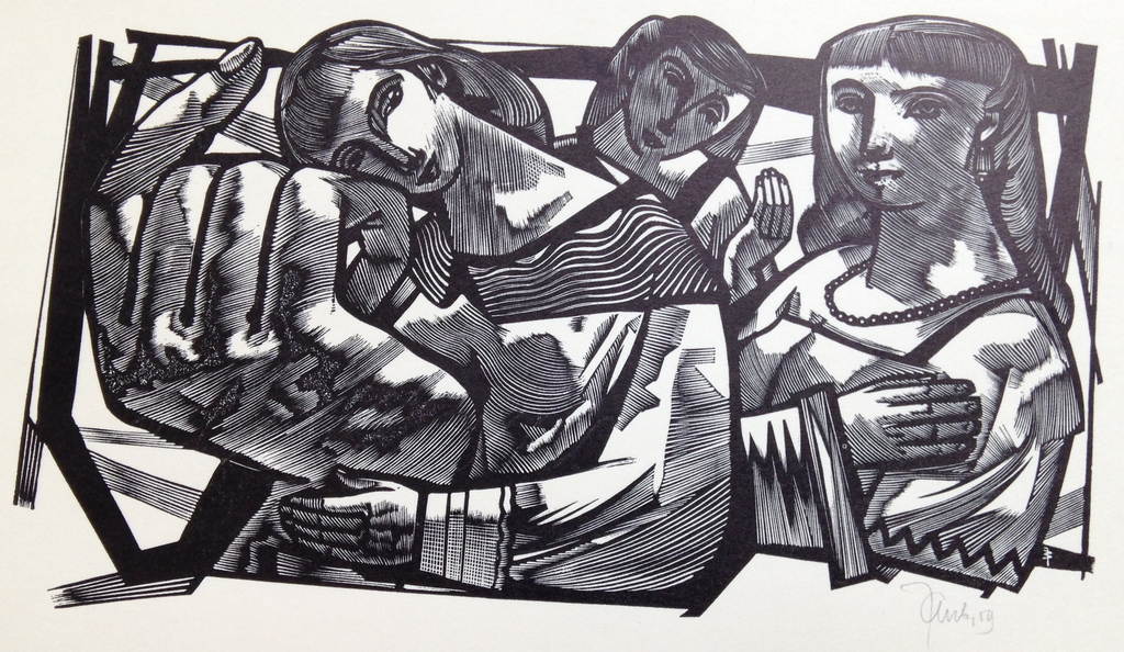 Jan Batterman, Houtgravure uit 1959, 'Vertrap het koren niet' kopen? Bied vanaf 19!