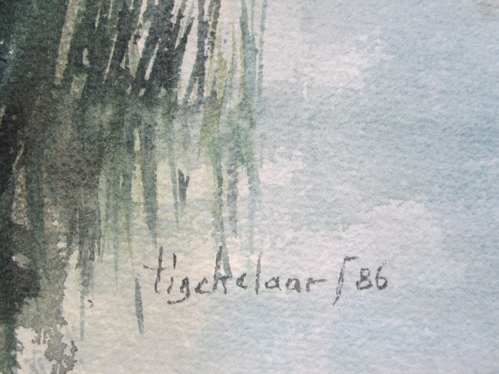 André Tigchelaar: Aquarel, Zomer in Holland kopen? Bied vanaf 1!
