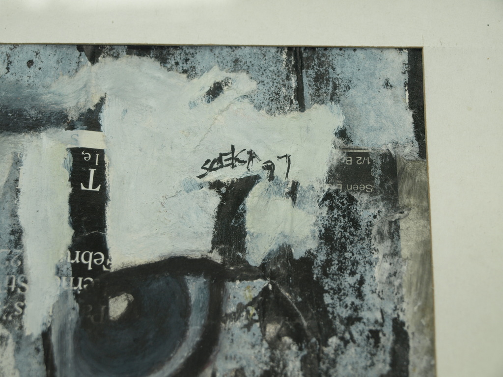 Onduidelijke signatuur: Collage – Paardenhoofd – Gesigneerd & ingelijst - 1997  kopen? Bied vanaf 1!