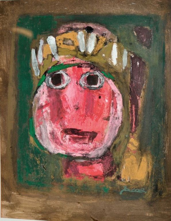 Jaap Nanninga: Gouache. Hoofd. Ingelijst kopen? Bied vanaf 650!