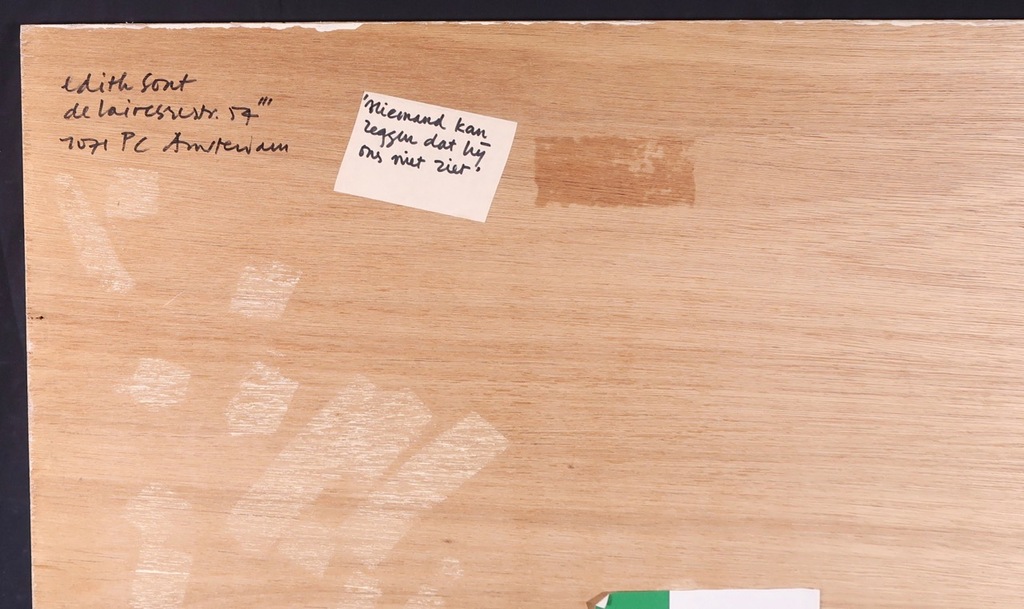 Edith Sont: Gemengde techniek op papier, Niemand kan zeggen.. - Ingelijst kopen? Bied vanaf 1!