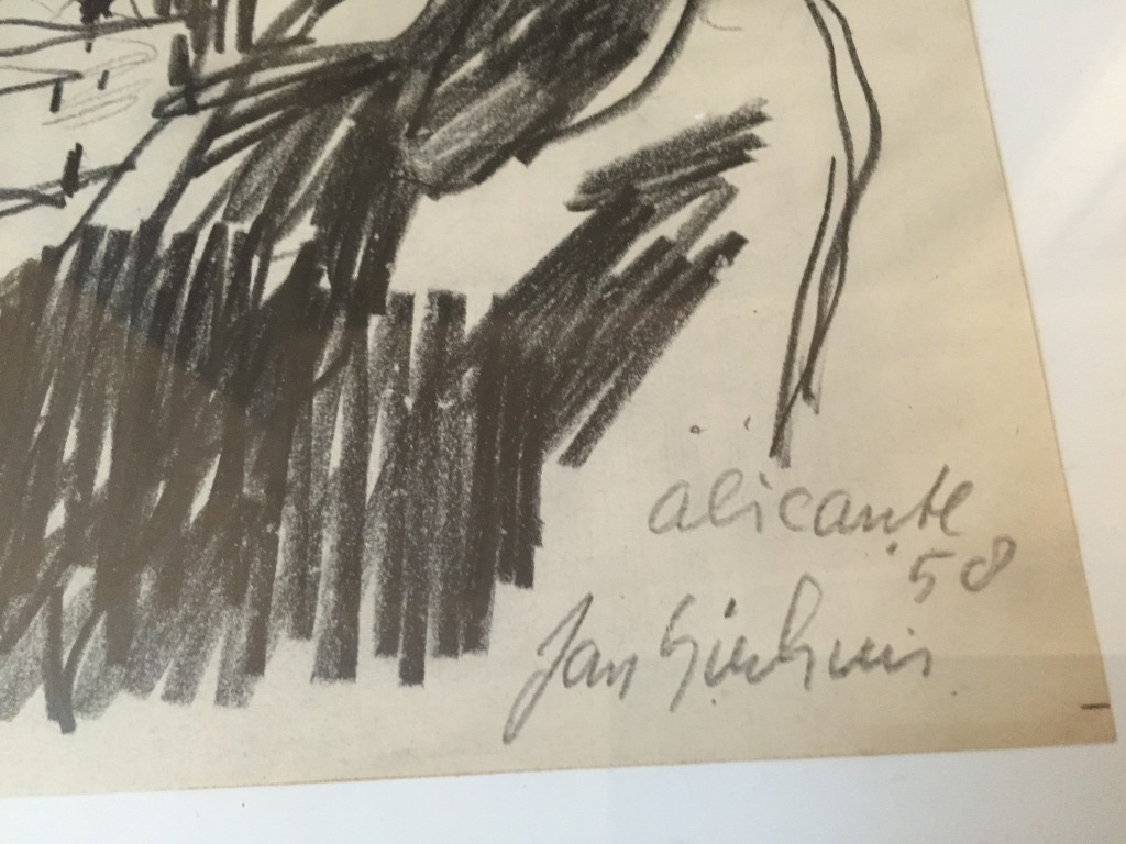 JAN SIERHUIS  unieke originele tekening , voor studie 1958. Alicante kopen? Bied vanaf 1!