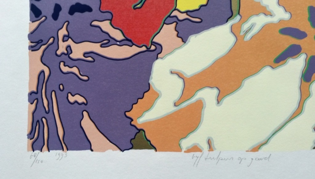 Peter Hellemons - Vijf tulpen op goud - zeefdruk kopen? Bied vanaf 25!