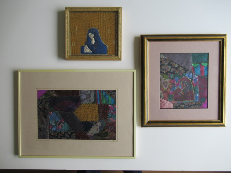 Onbekende kunstenaar: 3 patchwork werken,  kopen? Bied vanaf 1!