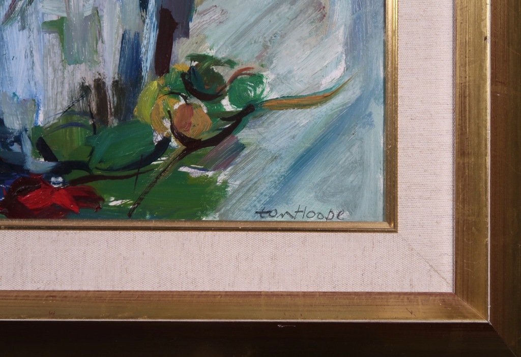 Bob ten Hoope: Olieverf op paneel, Vaas met rozen - Ingelijst kopen? Bied vanaf 260!