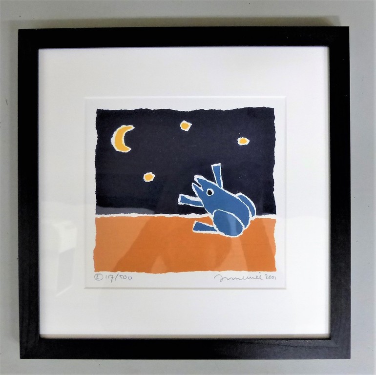 Hans Innemee,Zeefdruk op papier, Ingelijst,Handgesigneerd,Titel Frog. verkocht voor € 50!