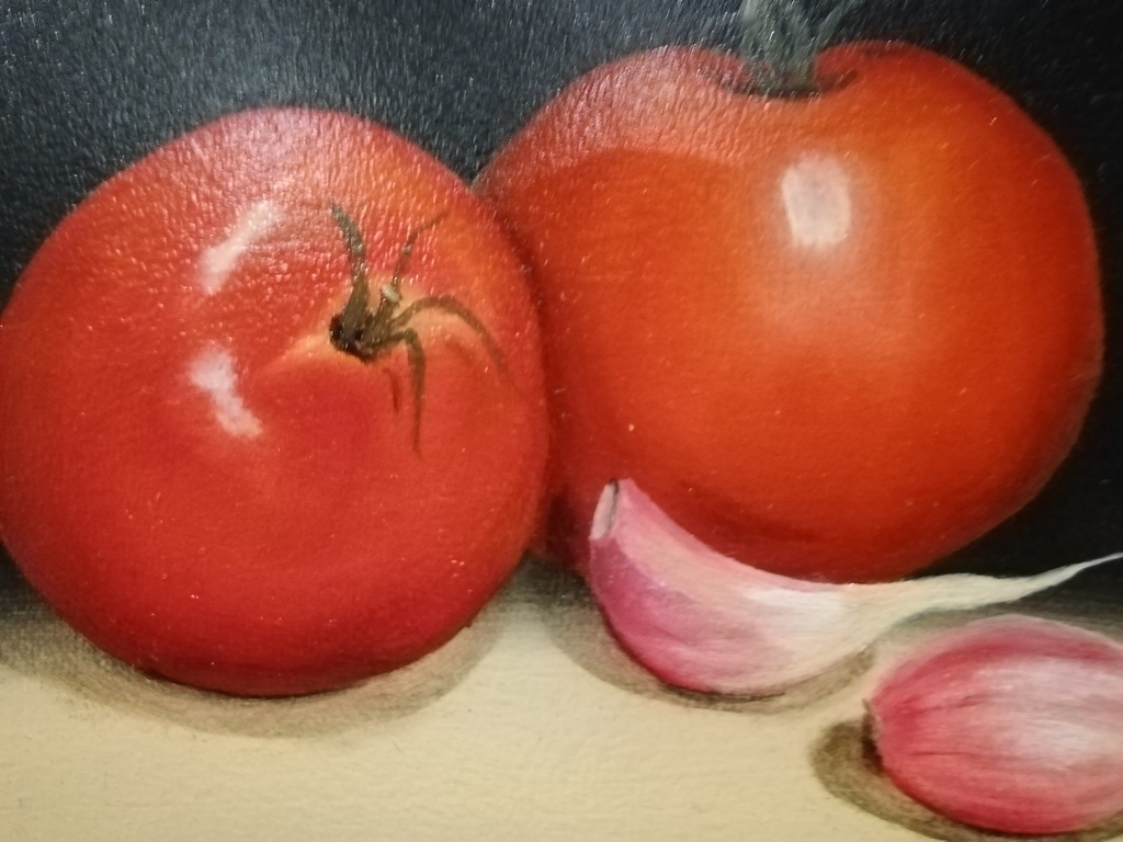 onbekend kunstenaar - stilleven tomaten met look - dolfyn techniek kopen? Bied vanaf 1!
