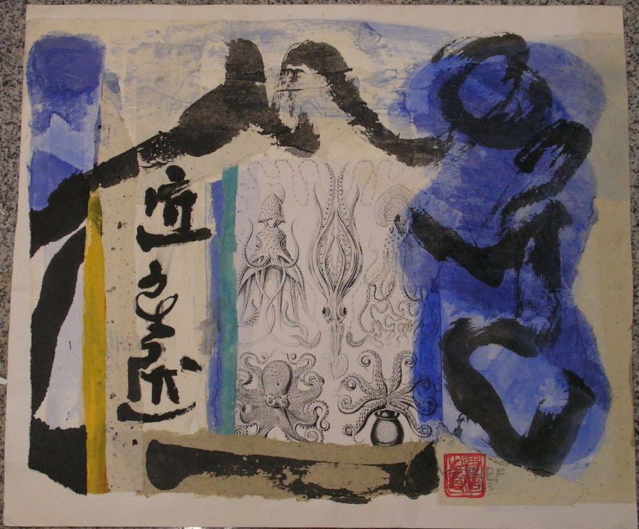 ERNST VIJLBRIEF (1934-2010)   -  gemengde techniek  -  Collage ZT verkocht voor € 75!